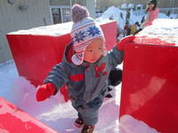 ヒヨコ雪遊び３のサムネール画像